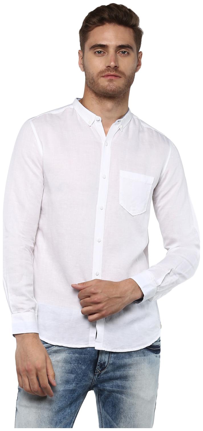 

Spykar Men White Solid Slim Fit Casual Shirt