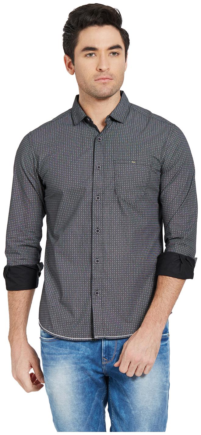 

Spykar Men Grey Printed Slim Fit Casual Shirt