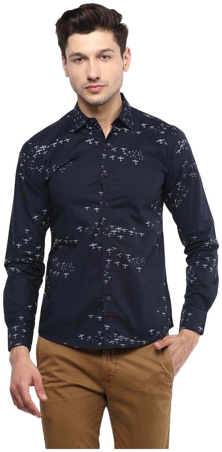 

Spykar Men Blue Printed Slim Fit Casual Shirt