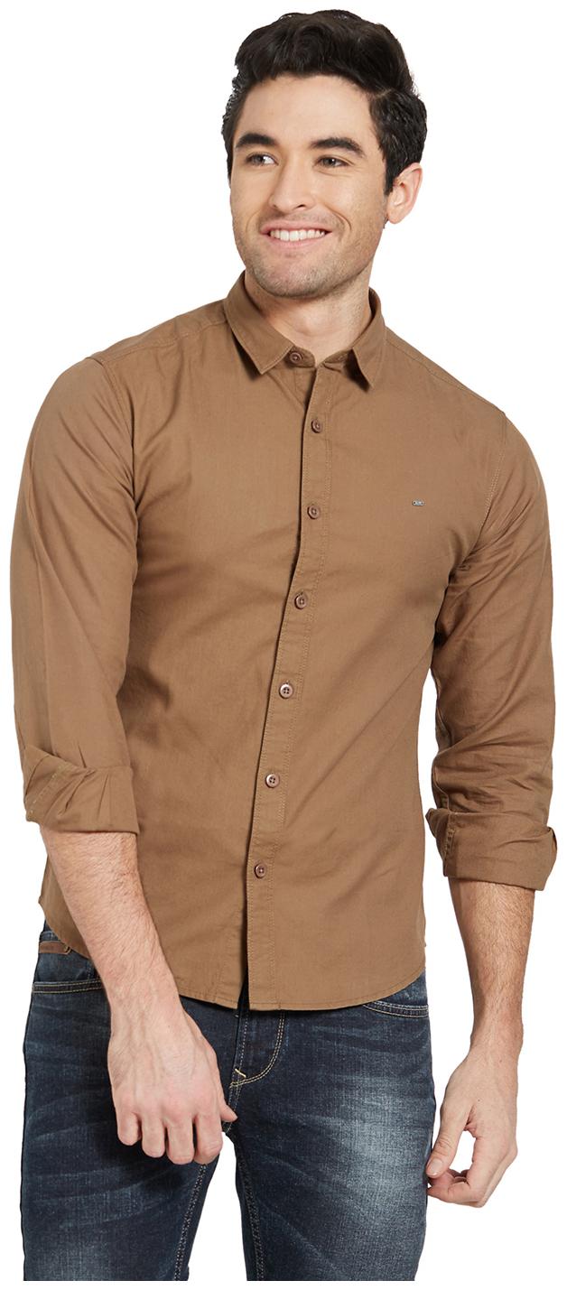 

Spykar Men Brown Solid Slim Fit Casual Shirt
