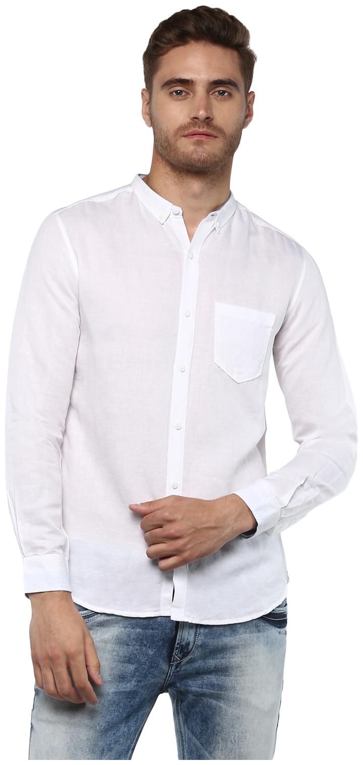 

Spykar Men White Solid Slim Fit Casual Shirt