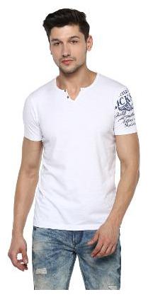 

Spykar Men White Slim fit Cotton V neck T-Shirt - Pack Of 1