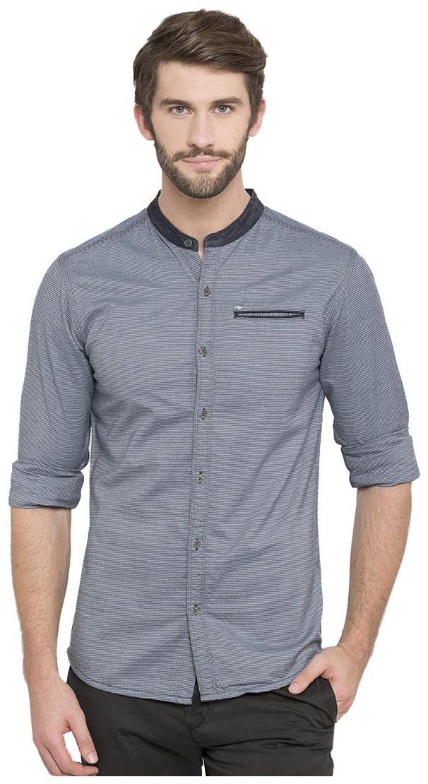 

Spykar Men Blue Horizontal Stripes Slim Fit Casual Shirt