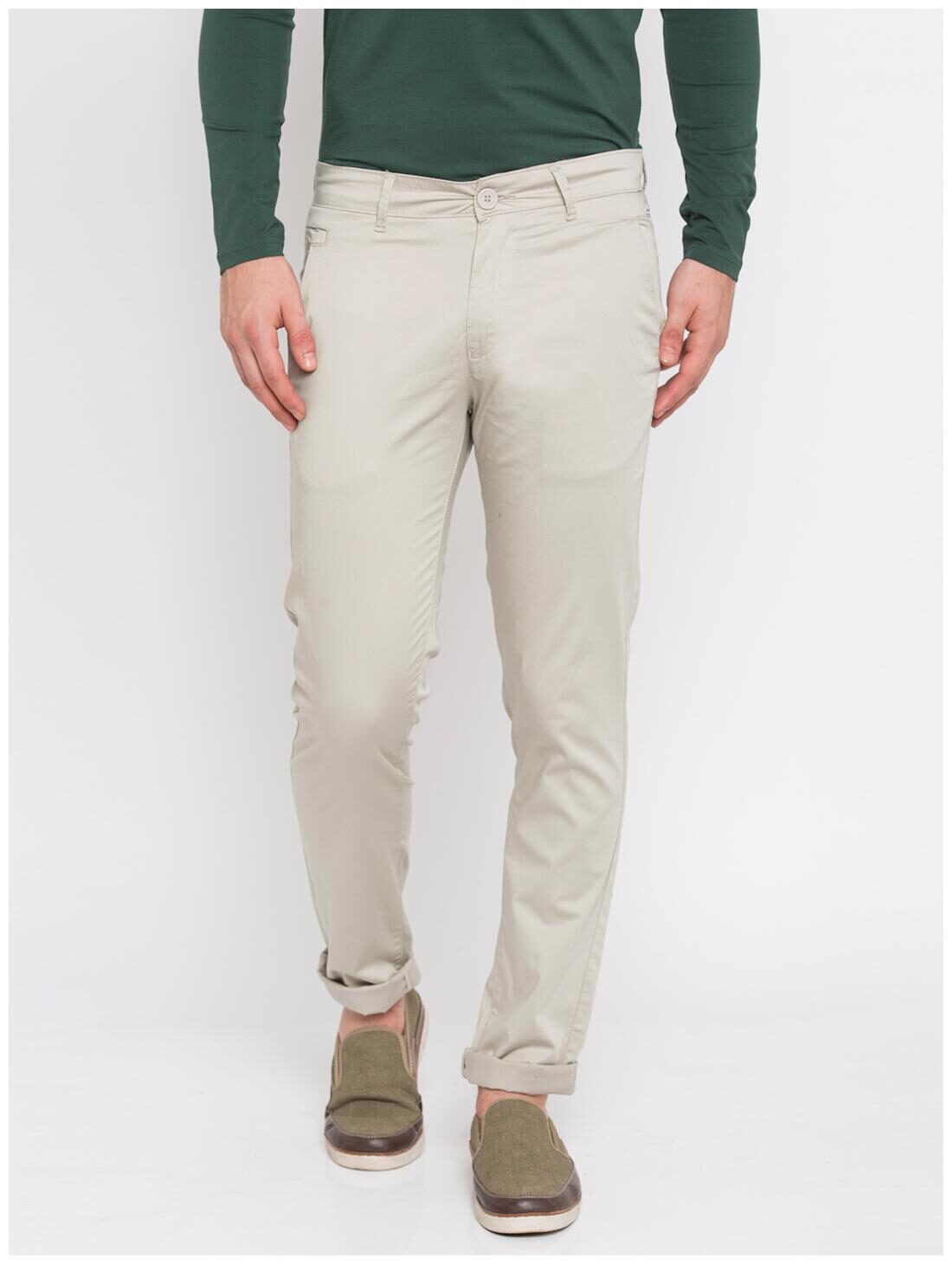 

Spykar Men White Solid Slim fit Chinos