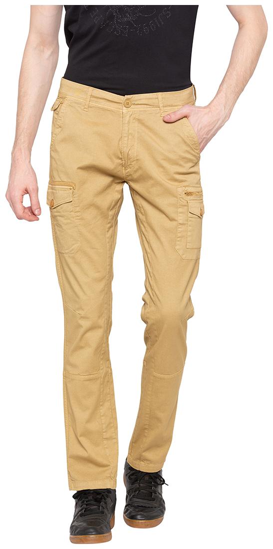 

Spykar Men Brown Solid Slim fit Cargos