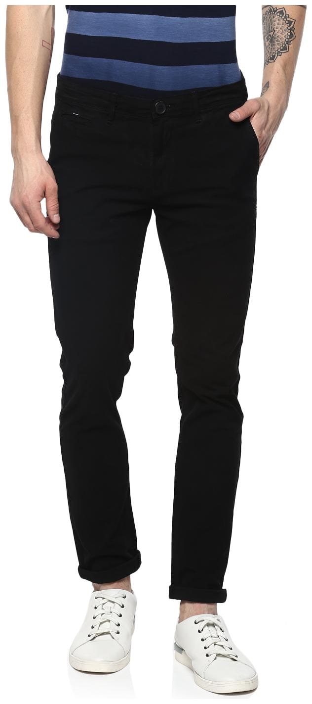 

Spykar Men Black Solid Slim fit Chinos