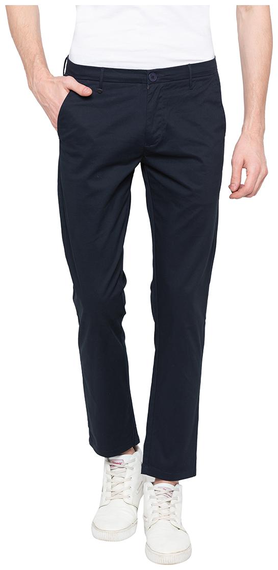 

Spykar Men Navy blue Solid Slim fit Chinos