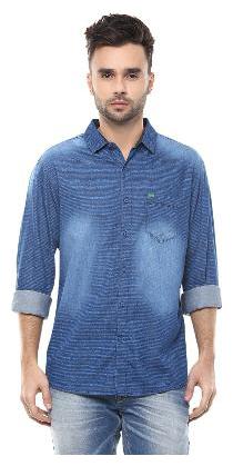 

Spykar Men Blue Solid Slim Fit Casual Shirt