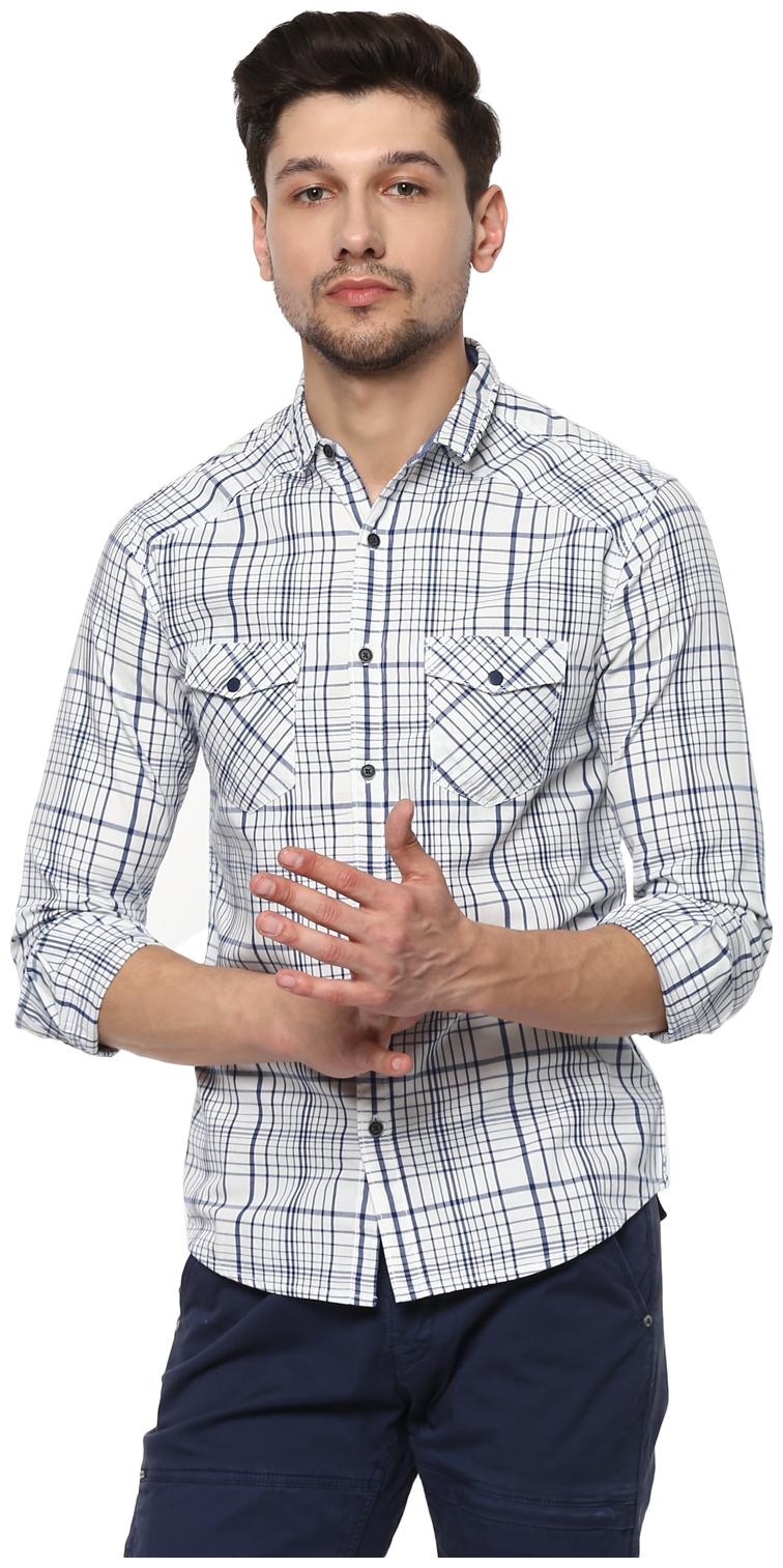 

Spykar Men White Vertical Stripes Slim Fit Casual Shirt
