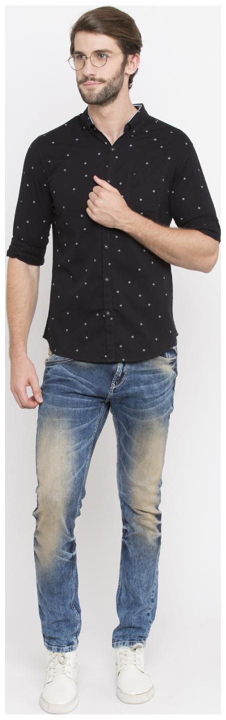 

Spykar Men Black Polka Dots Slim Fit Casual Shirt