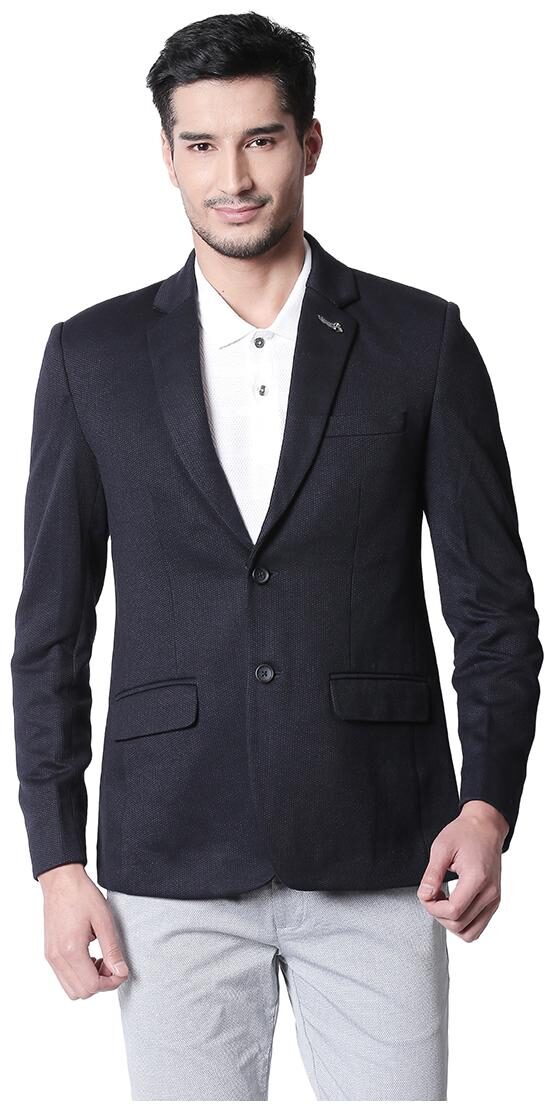 

Spykar Men Navy blue Solid Slim fit Single Breasted Blazer