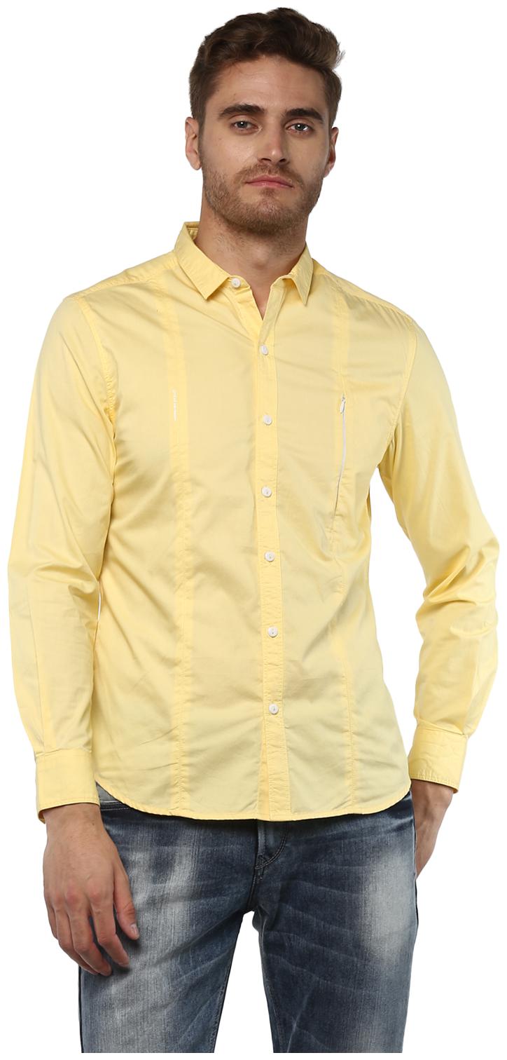 

Spykar Men Yellow Solid Slim Fit Casual Shirt