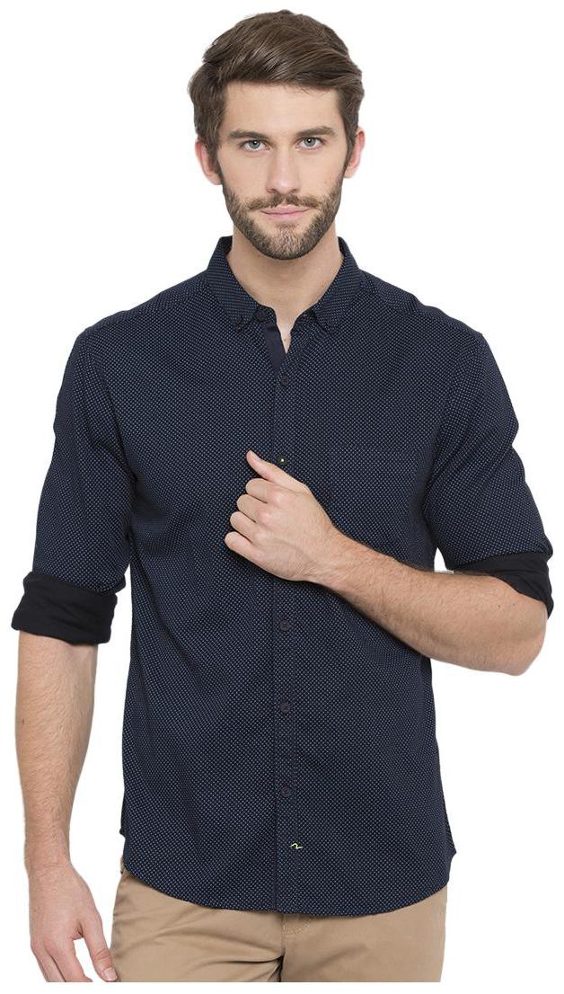 

Spykar Men Blue Printed Slim Fit Casual Shirt