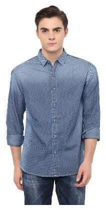 

Spykar Men Blue Faded Slim Fit Casual Shirt