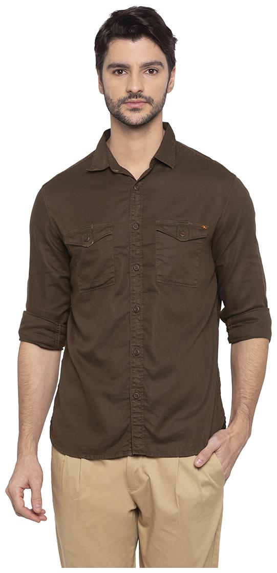 

Spykar Men Solid Slim Fit Shirts (Olive)