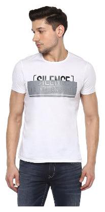 

Spykar Men White Slim fit Cotton Round neck T-Shirt - Pack Of 1
