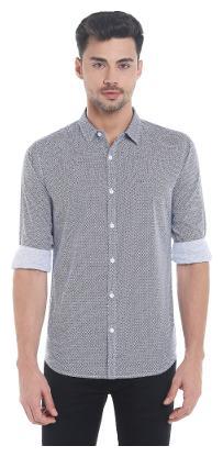 

Spykar Men Grey Printed Slim Fit Casual Shirt