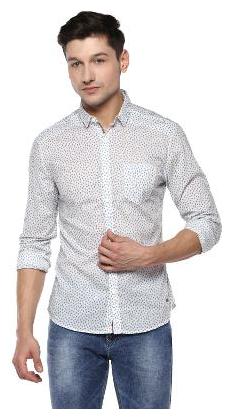 

Spykar Men White Printed Slim Fit Casual Shirt