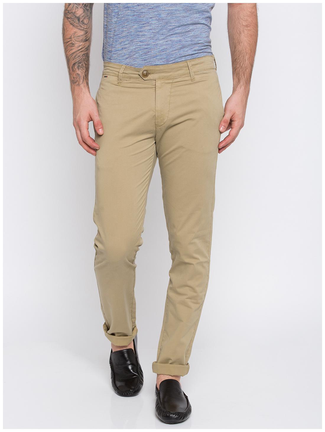 

Spykar Men Beige Solid Slim fit Regular trousers