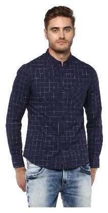 

Spykar Men Blue Checked Slim Fit Casual Shirt
