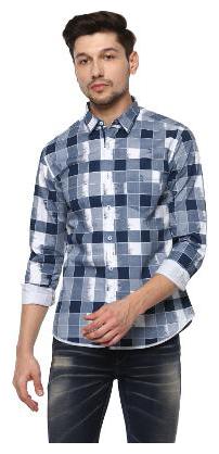 

Spykar Men Blue Checked Slim Fit Casual Shirt