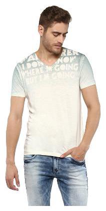 

Spykar Men White Slim fit Cotton V neck T-Shirt - Pack Of 1