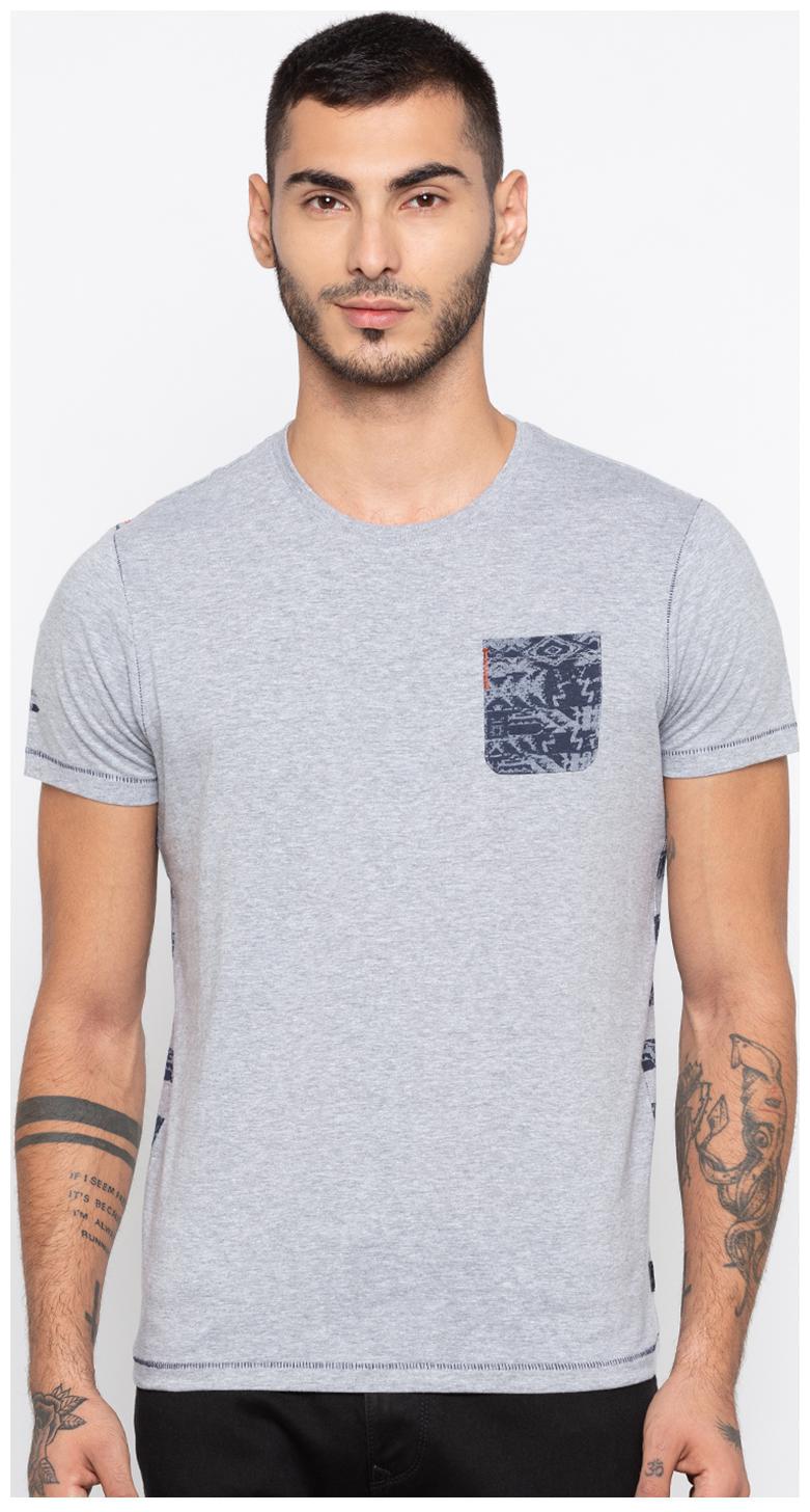 

Spykar Men Grey Slim fit Cotton Round neck T-Shirt - Pack Of 1