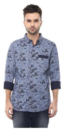 

Spykar Men Blue Printed Slim Fit Casual Shirt
