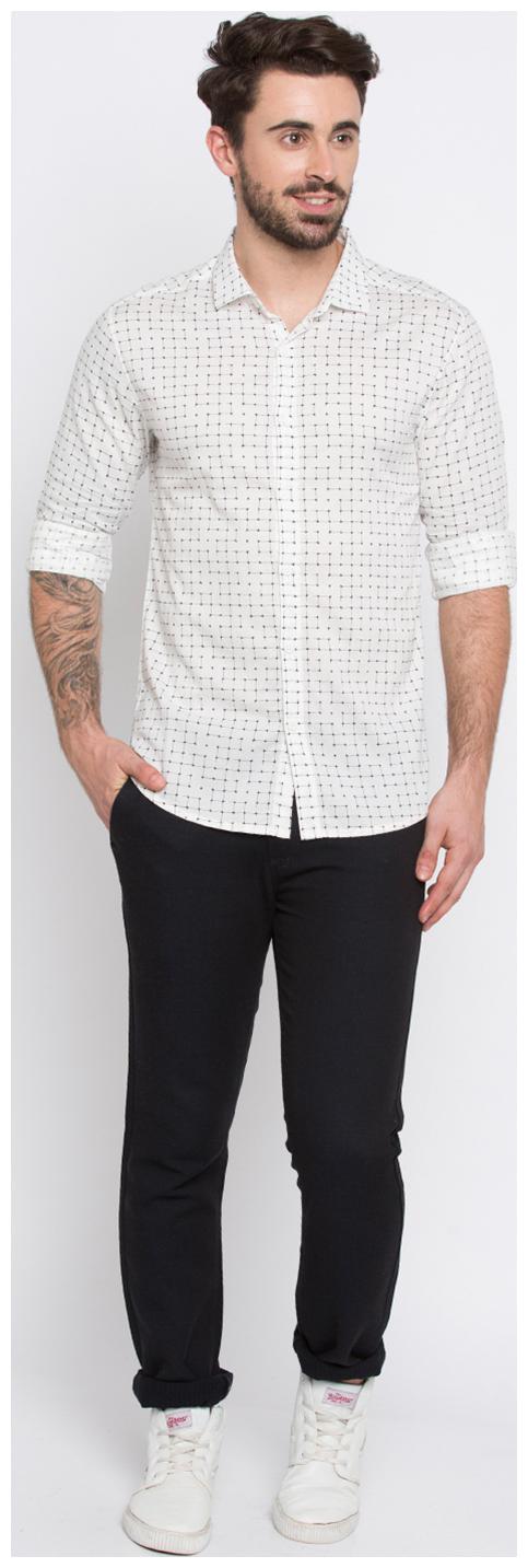 

Spykar Men White Abstract Slim Fit Casual Shirt