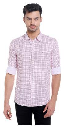 

Spykar Men Pink Polka Dots Slim Fit Casual Shirt