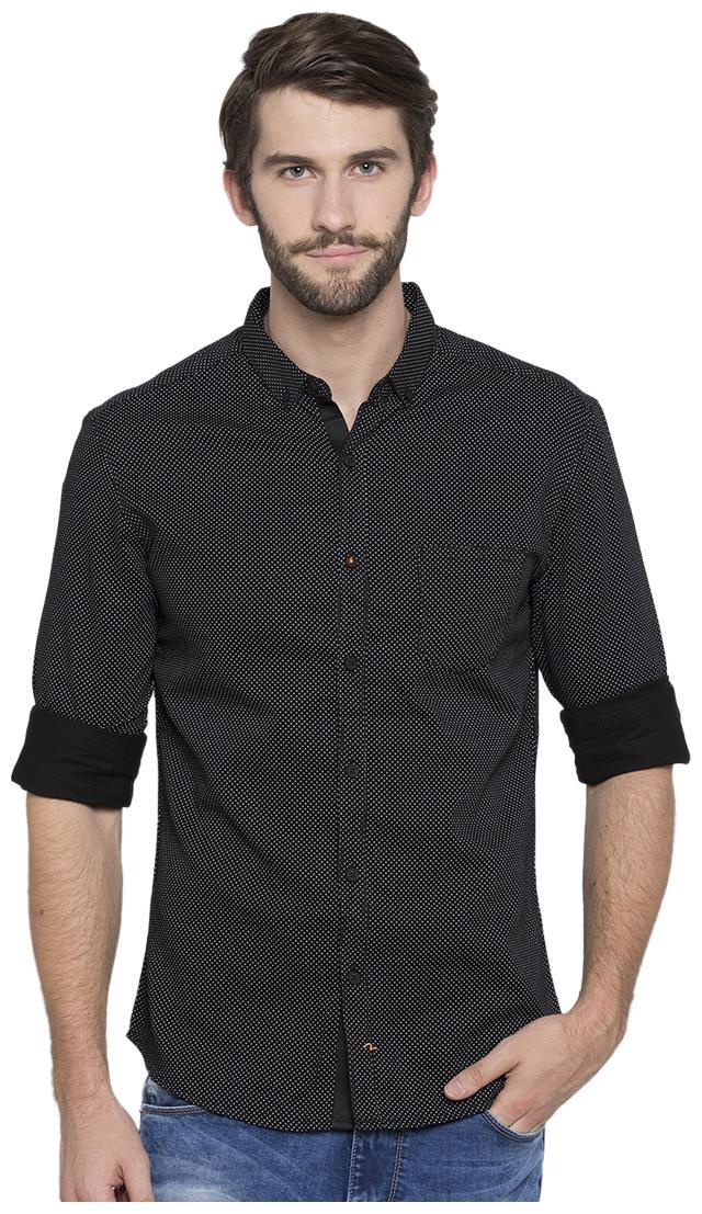 

Spykar Men Black Printed Slim Fit Casual Shirt