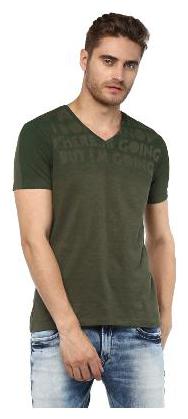 

Spykar Men Green Slim fit Cotton Round neck T-Shirt - Pack Of 1