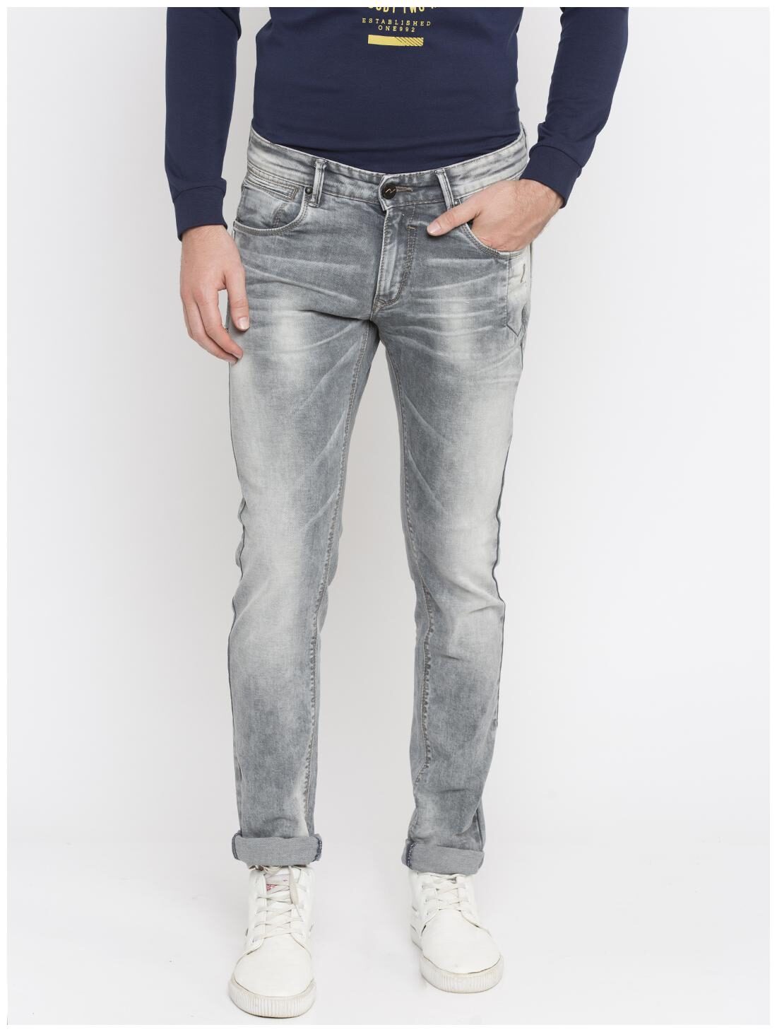 

Spykar Men Grey Slim Fit Jeans
