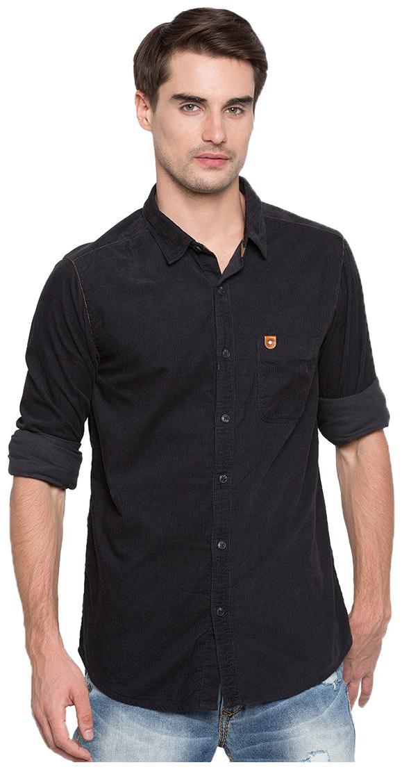 

Spykar Men Blue Solid Slim Fit Casual Shirt