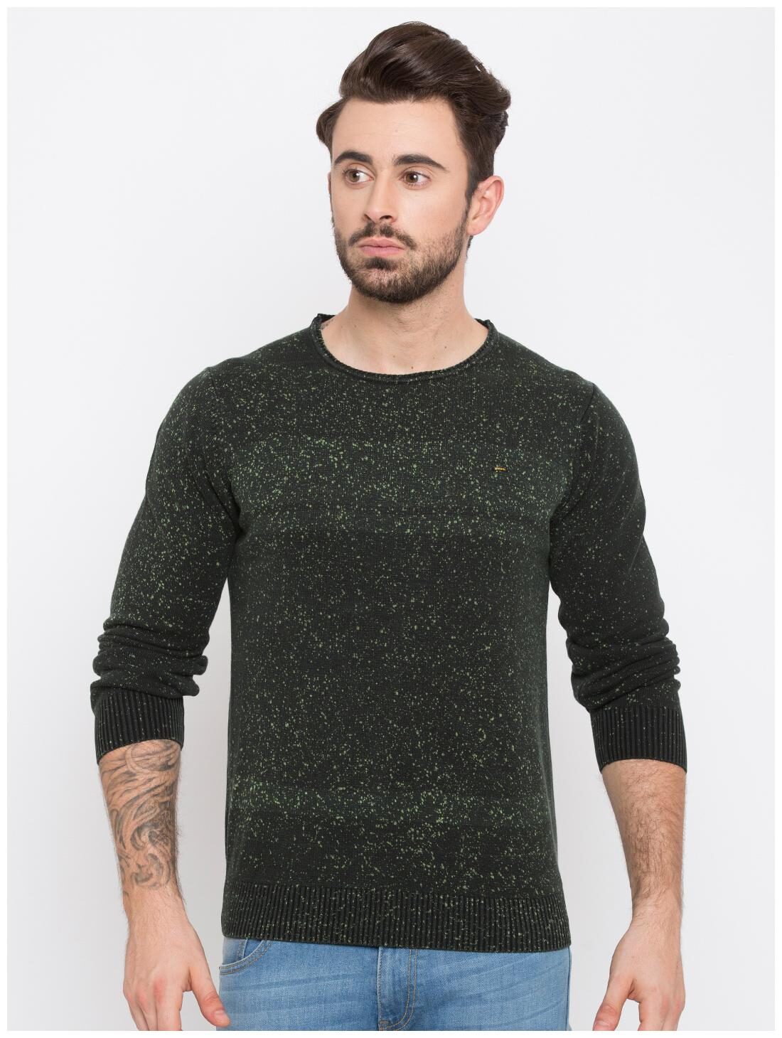 

Spykar Men Green Slim fit Cotton Round neck T-Shirt - Pack Of 1