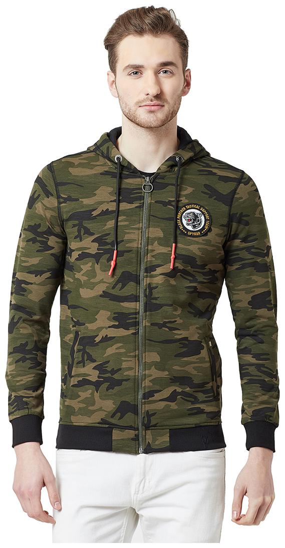 

Spykar Men Green Hooded Sweatshirt