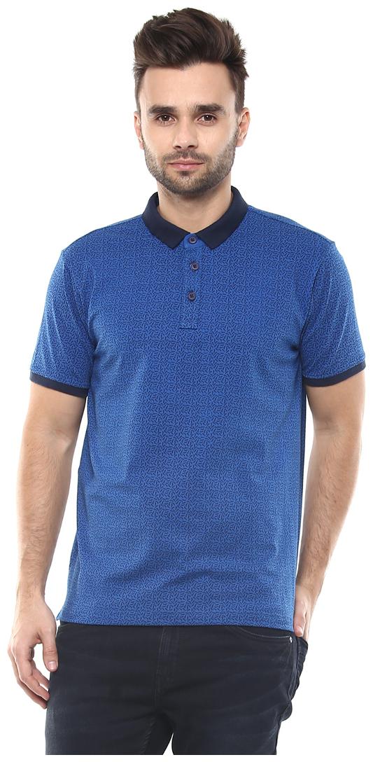 

Spykar Men Blue Slim fit Cotton Polo collar T-Shirt - Pack Of 1