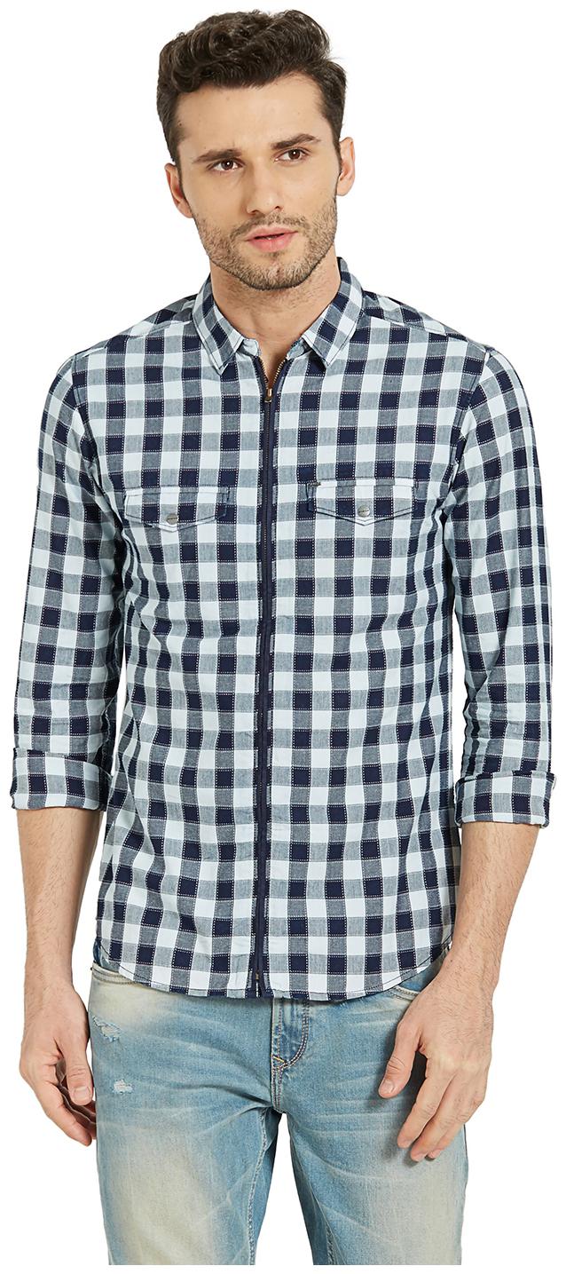 

Spykar Men Grey Checked Slim Fit Casual Shirt