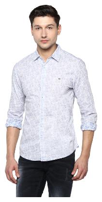 

Spykar Men Blue Printed Slim Fit Casual Shirt