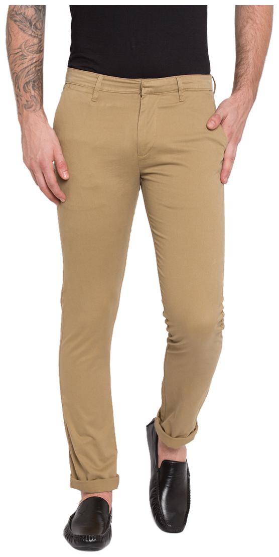 

Spykar Men Beige Solid Slim fit Regular trousers