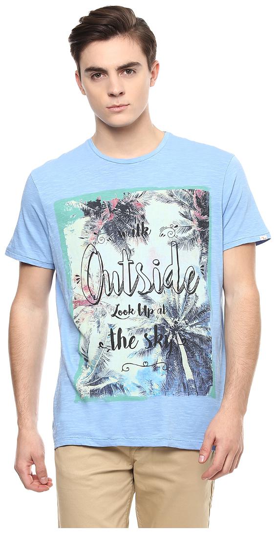 

Spykar Men Blue Slim fit Cotton Round neck T-Shirt - Pack Of 1