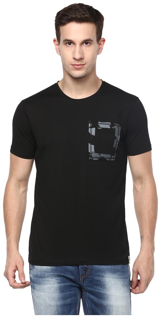 

Spykar Men s Round Neck T-Shirt - Black