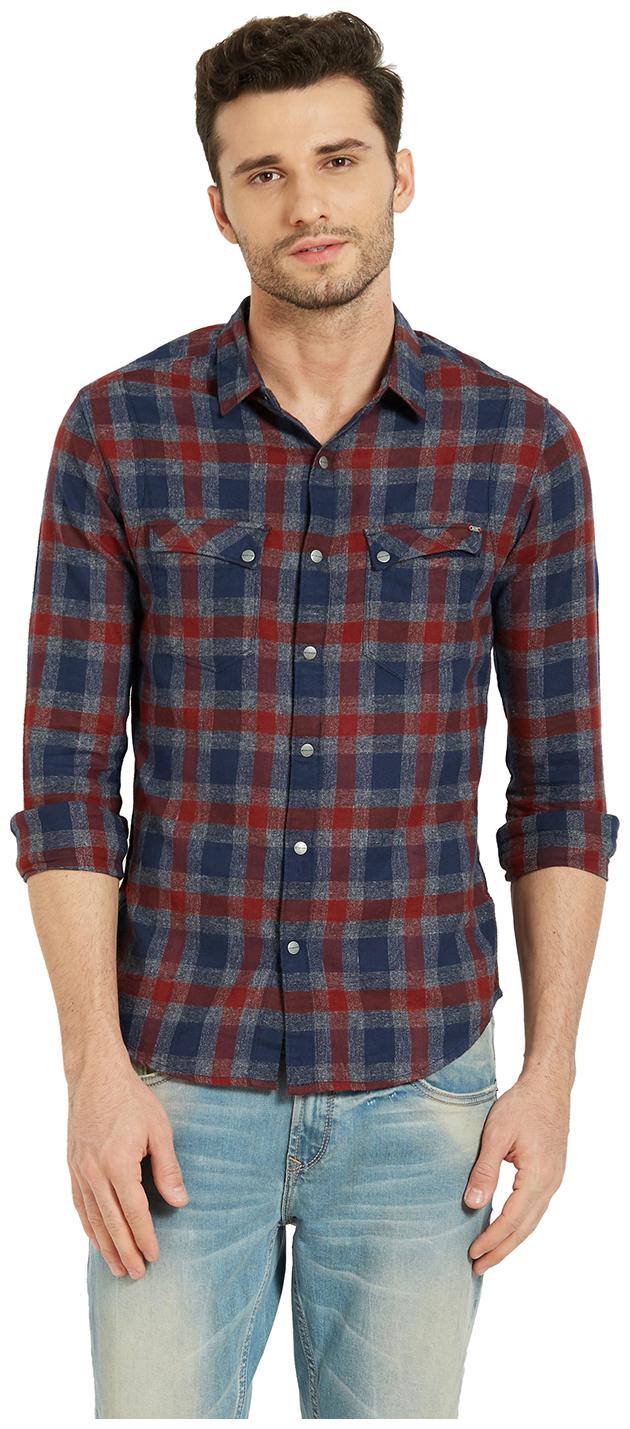 

Spykar Men Brown Checked Slim Fit Casual Shirt