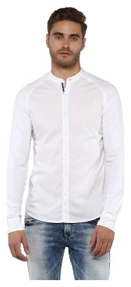 

Spykar Men White Solid Slim Fit Casual Shirt