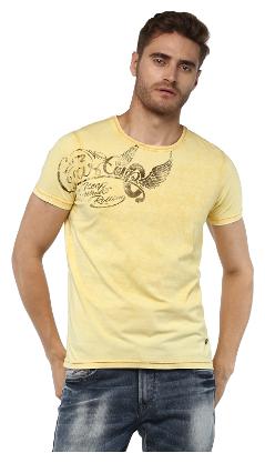 

Spykar Men Yellow Slim fit Cotton Round neck T-Shirt - Pack Of 1