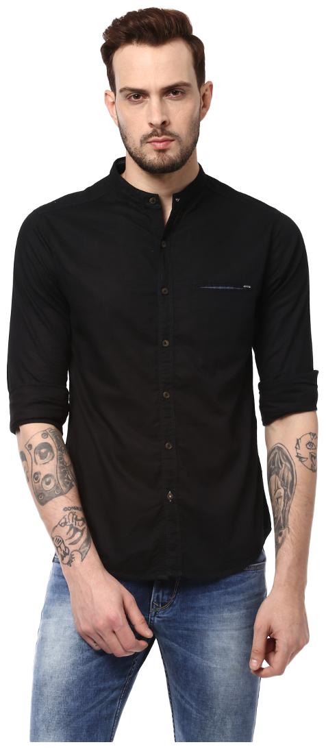 

Spykar Men Black Solid Slim Fit Casual Shirt