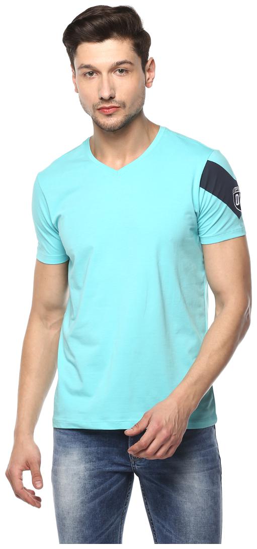 

Spykar Men Blue Slim fit Cotton V neck T-Shirt - Pack Of 1