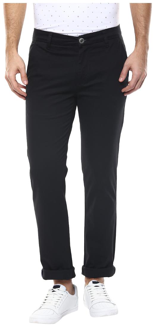 

Spykar Men Black Solid Slim fit Regular trousers