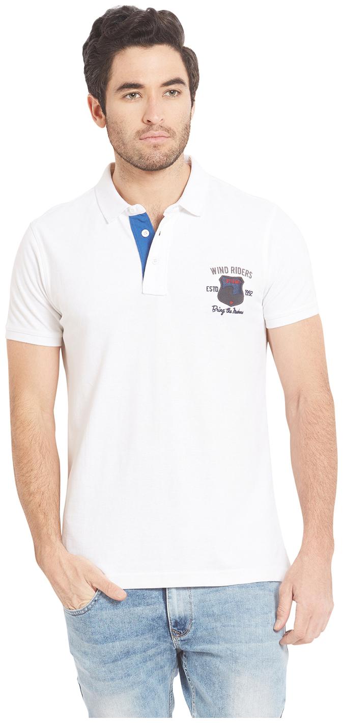 

Spykar Men White Slim fit Cotton Polo collar T-Shirt - Pack Of 1