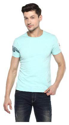 

Spykar Men Blue Slim fit Cotton Round neck T-Shirt - Pack Of 1